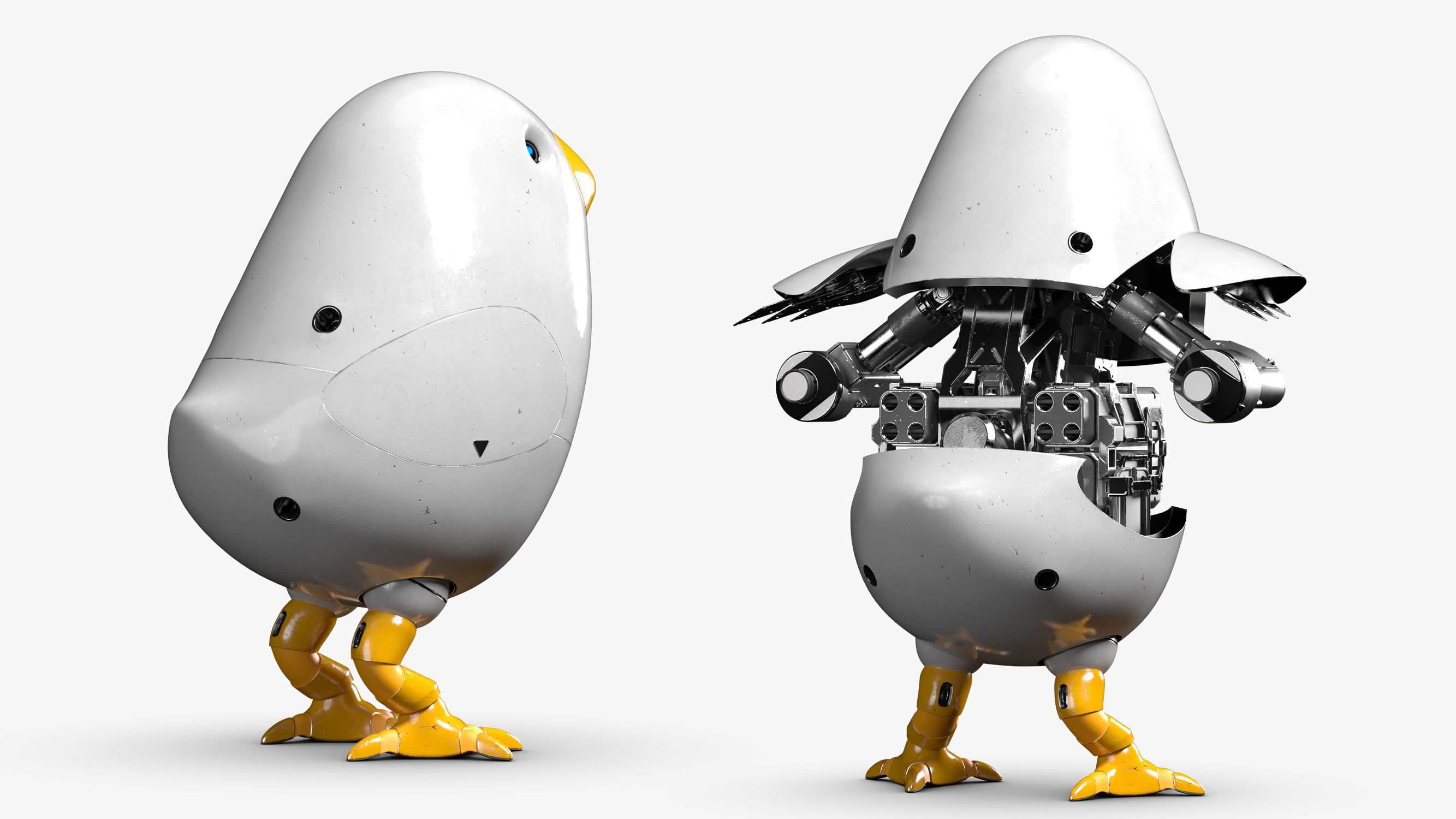 Chicken Robot 3DS Max 3D model_6