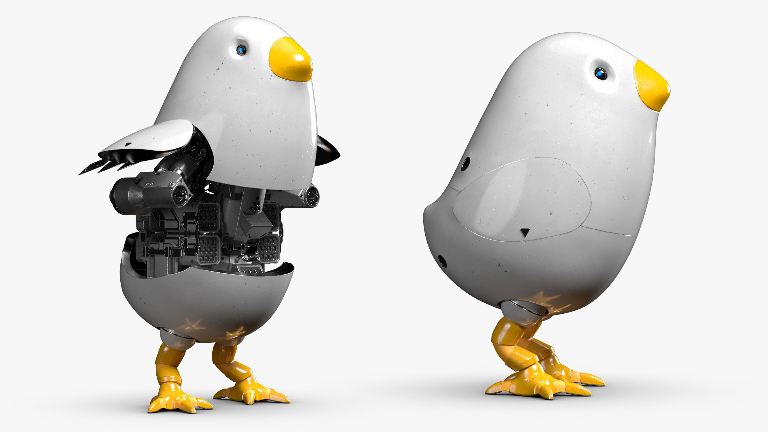 Chicken Robot 3DS Max 3D model_3