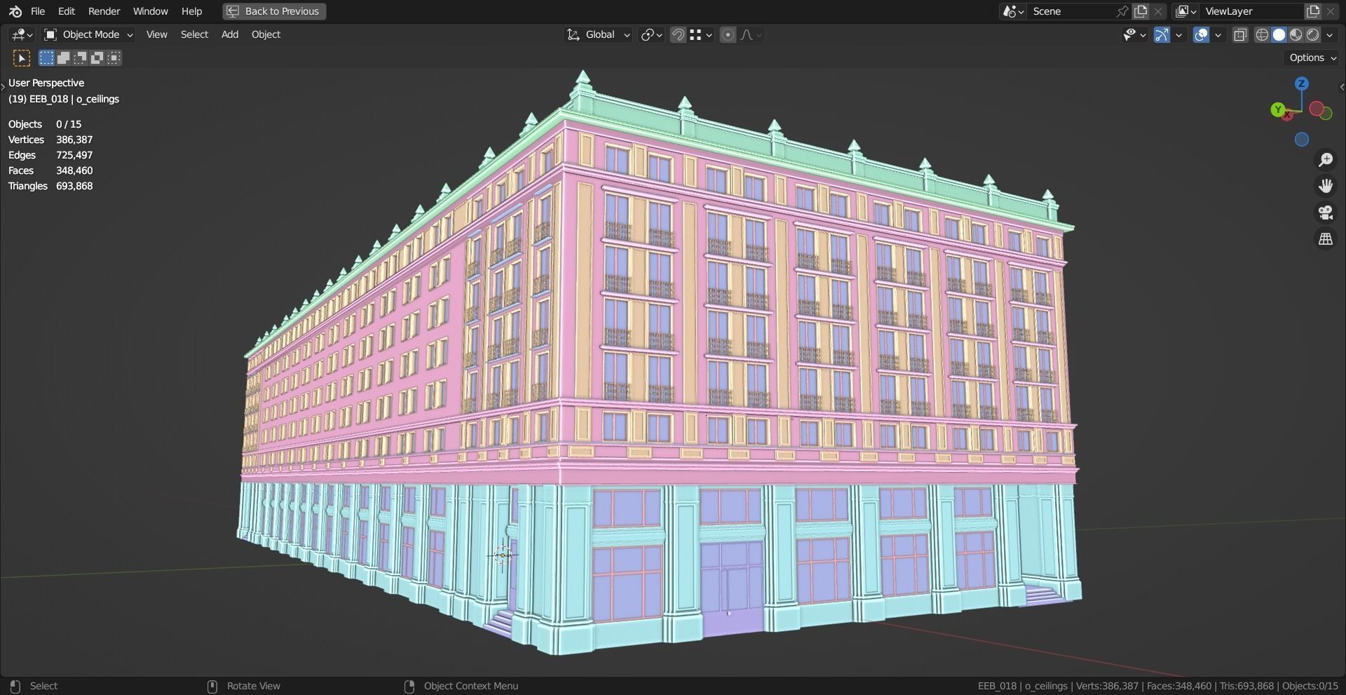 Eastern European Building 018 Low-poly 3D model_17