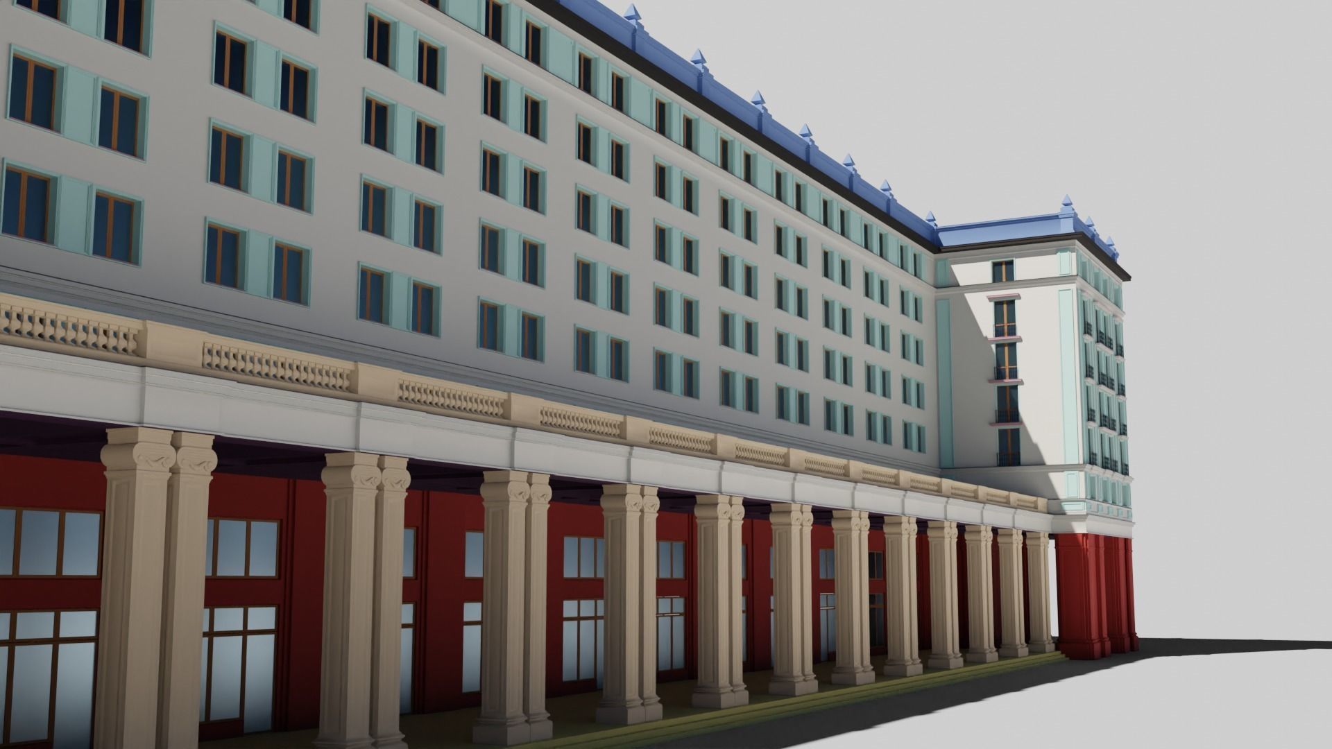 Eastern European Building 018 Low-poly 3D model_6
