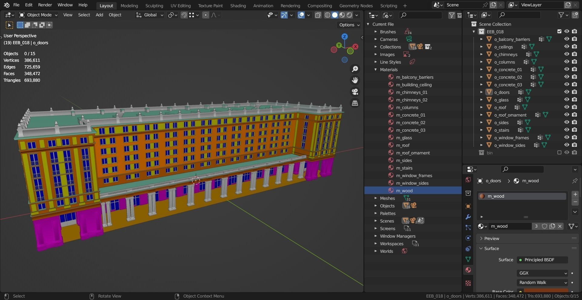 Eastern European Building 018 Low-poly 3D model_10