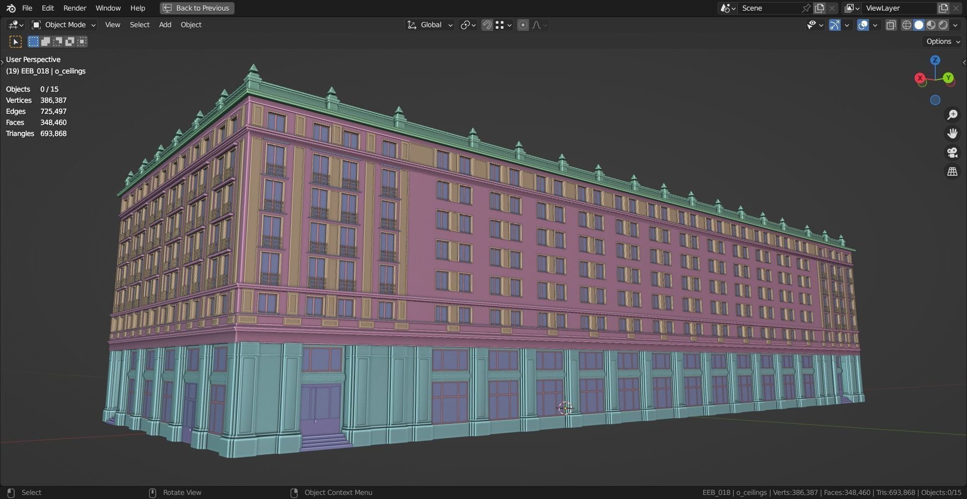 Eastern European Building 018 Low-poly 3D model_16