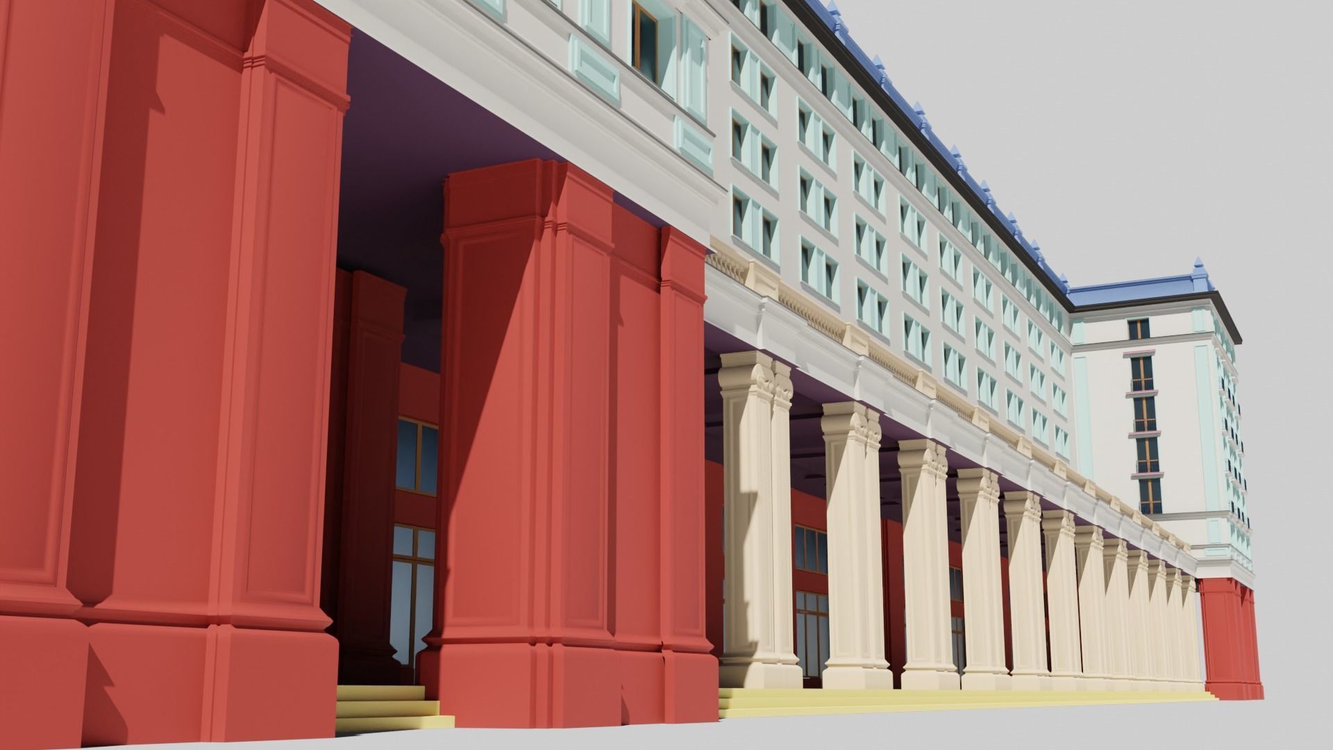 Eastern European Building 018 Low-poly 3D model_9