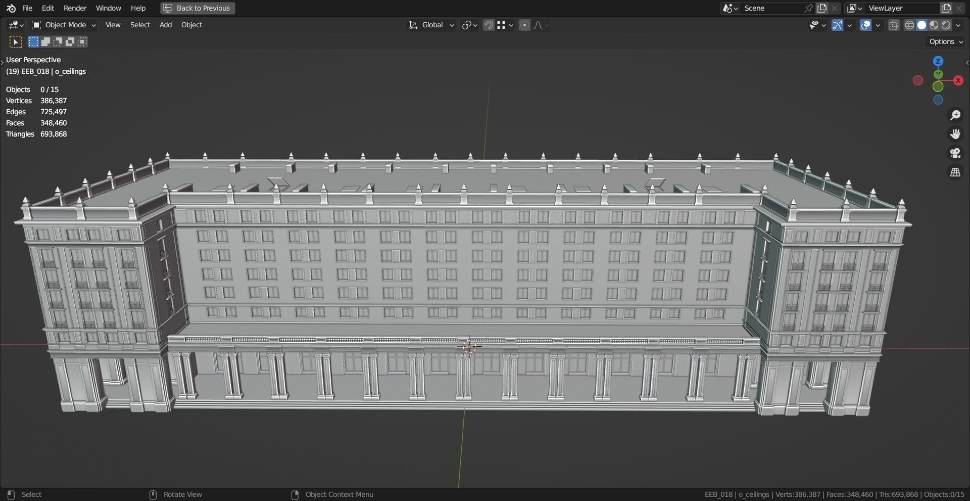 Eastern European Building 018 Low-poly 3D model_14
