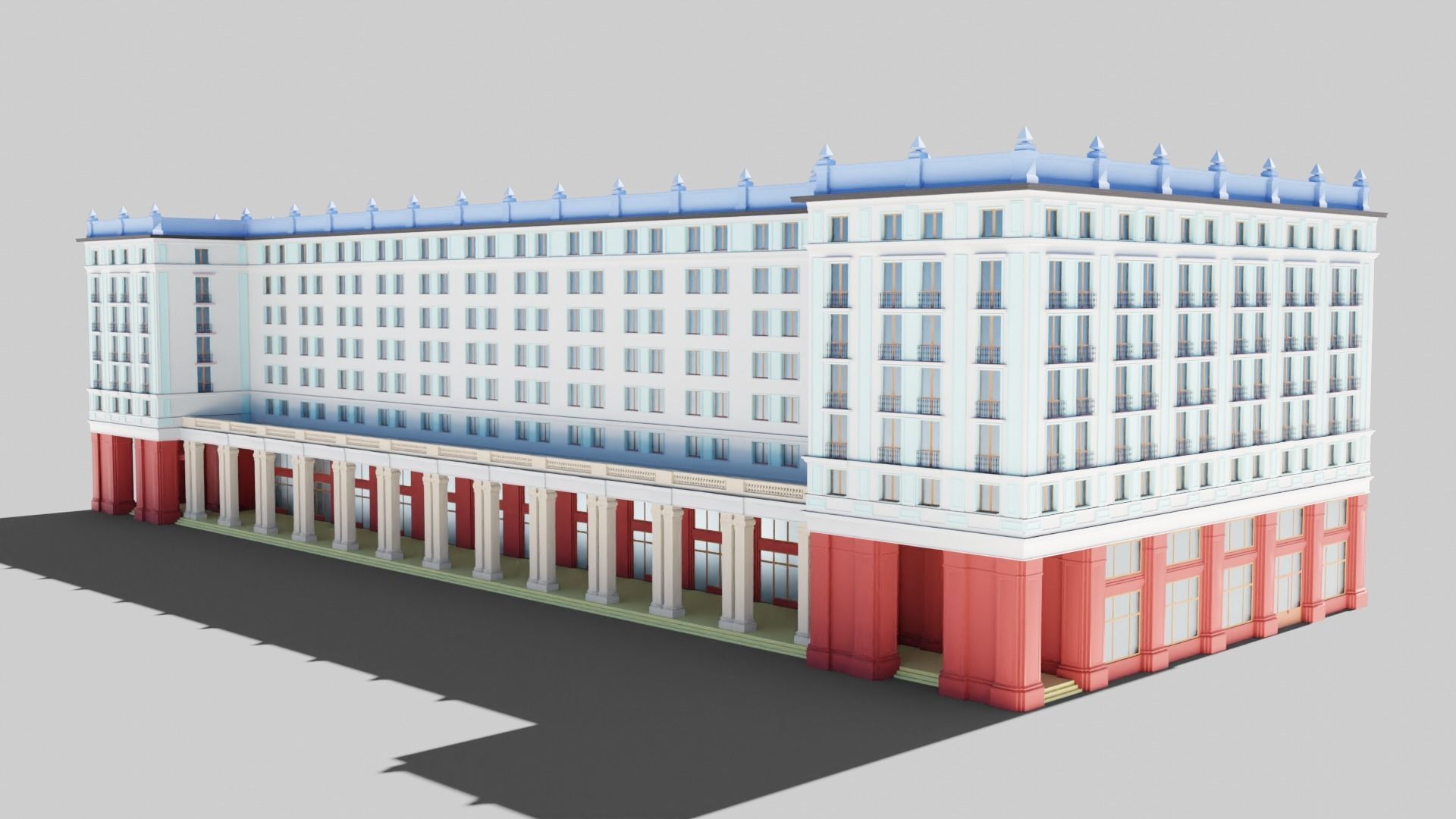Eastern European Building 018 Low-poly 3D model_3