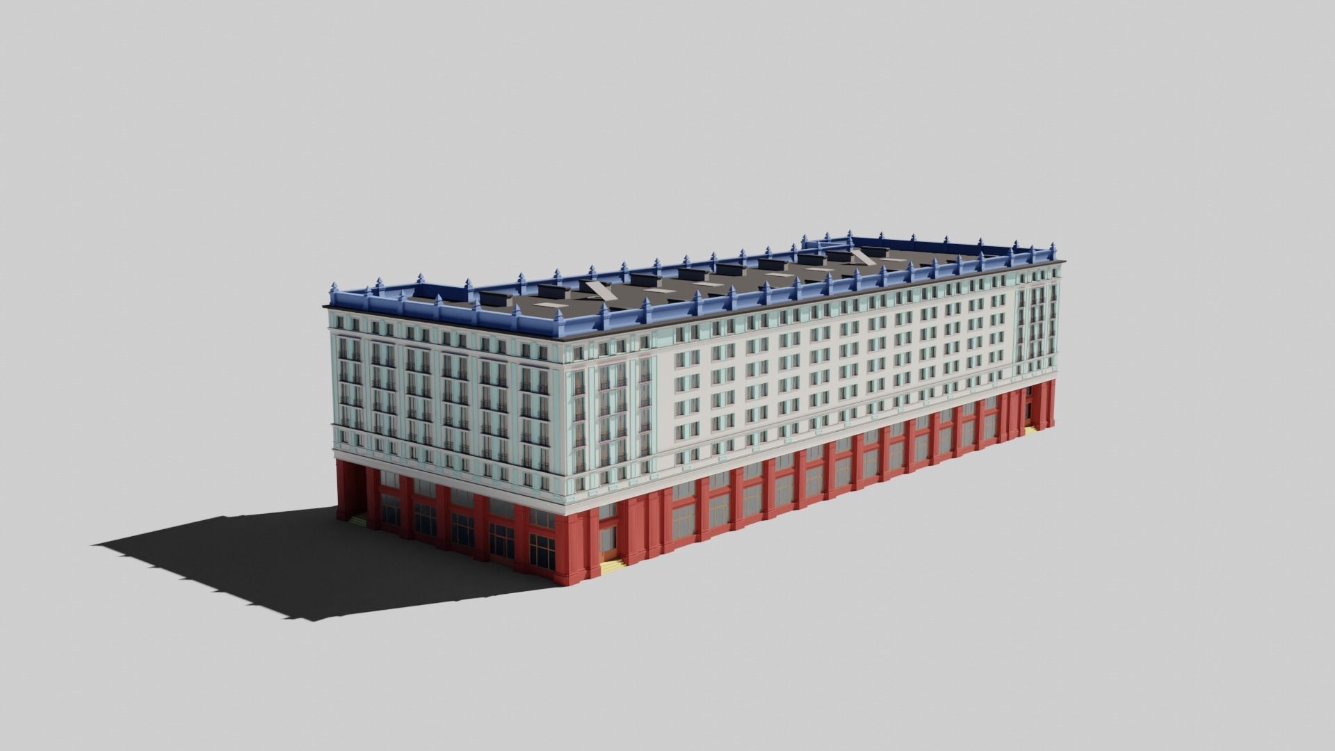 Eastern European Building 018 Low-poly 3D model_8