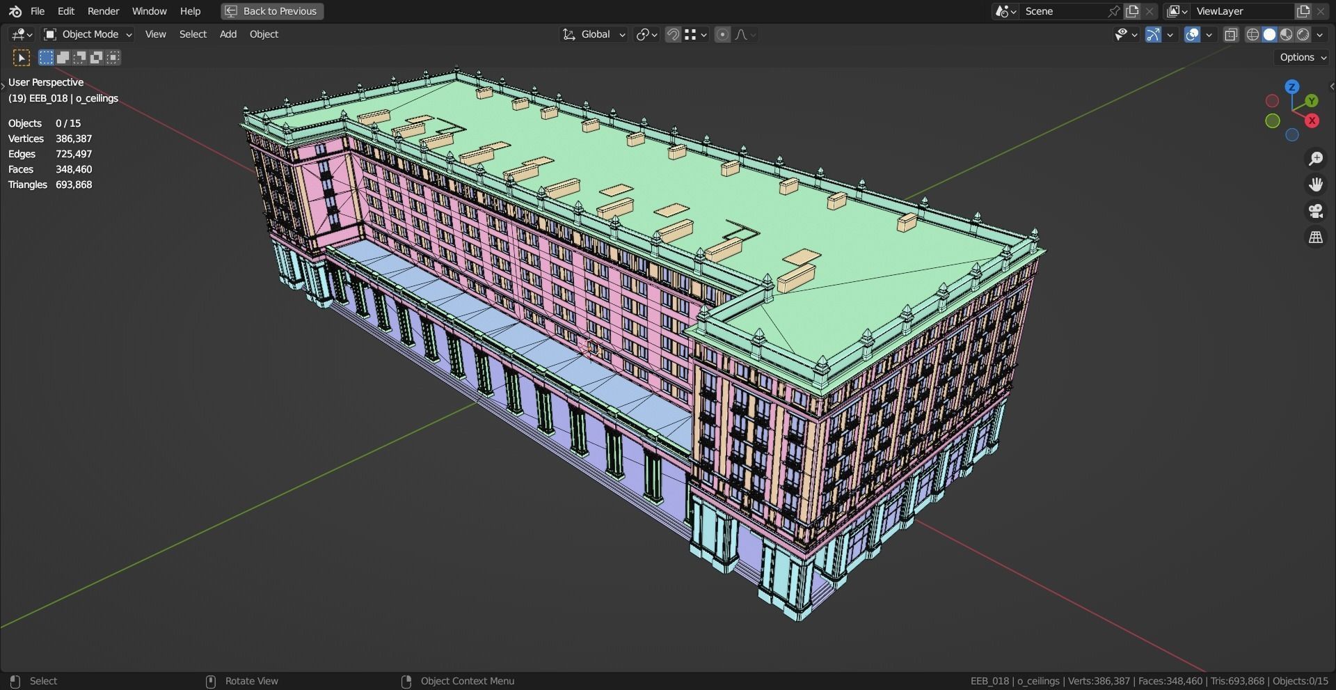 Eastern European Building 018 Low-poly 3D model_11
