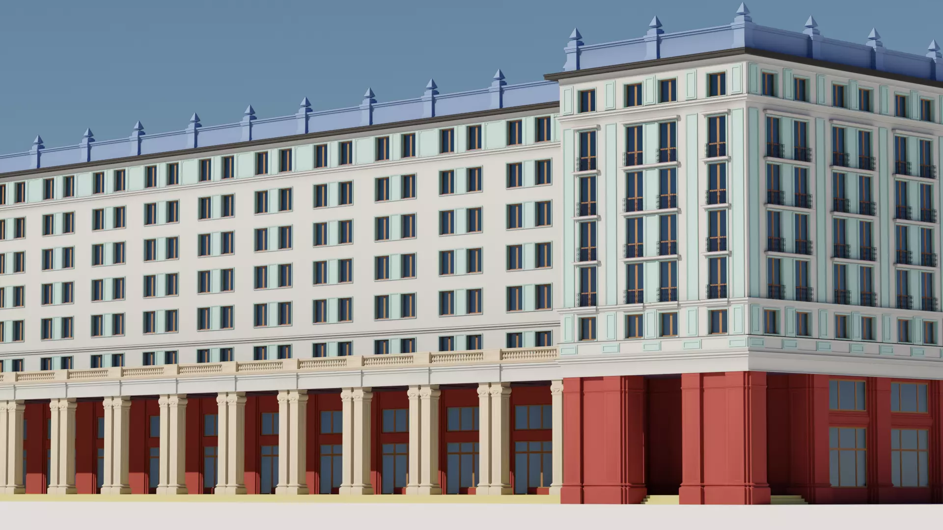 Eastern European Building 018 Low-poly 3D model_0