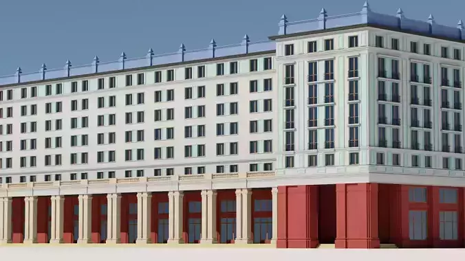 Eastern European Building 018 Low-poly 3D model