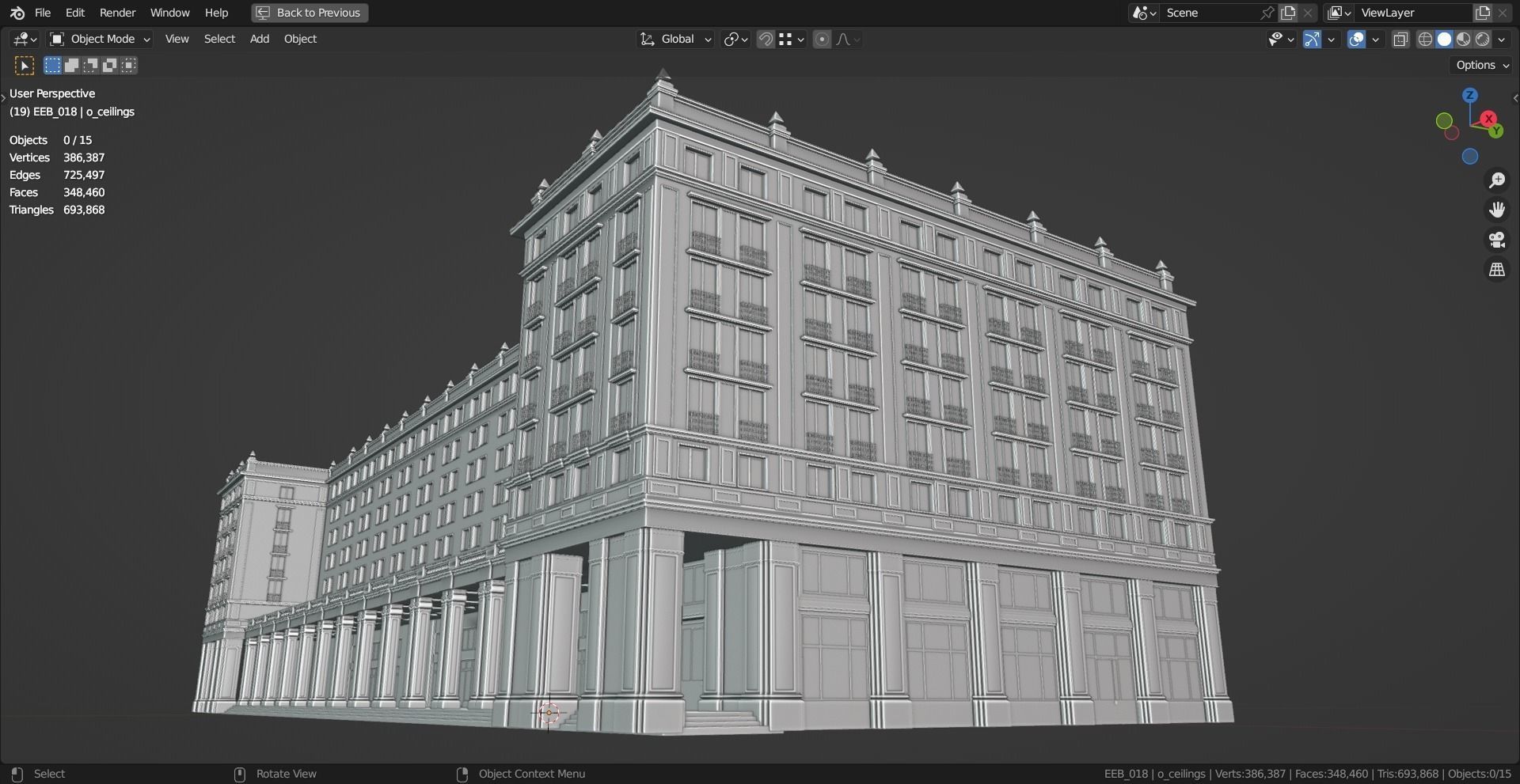 Eastern European Building 018 Low-poly 3D model_15