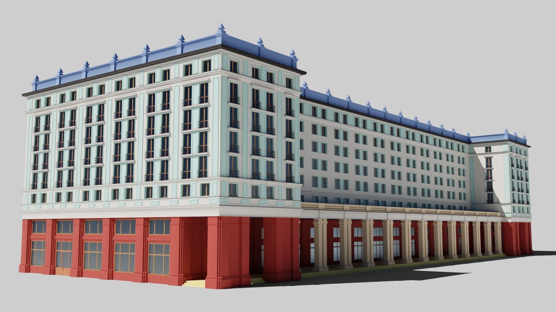 Eastern European Building 018 Low-poly 3D model_5