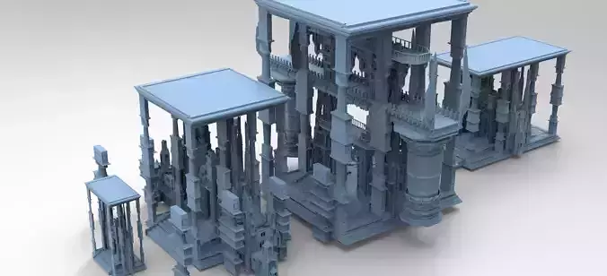  Elite Labyrinth Maze Pillar Kit bash  3D model