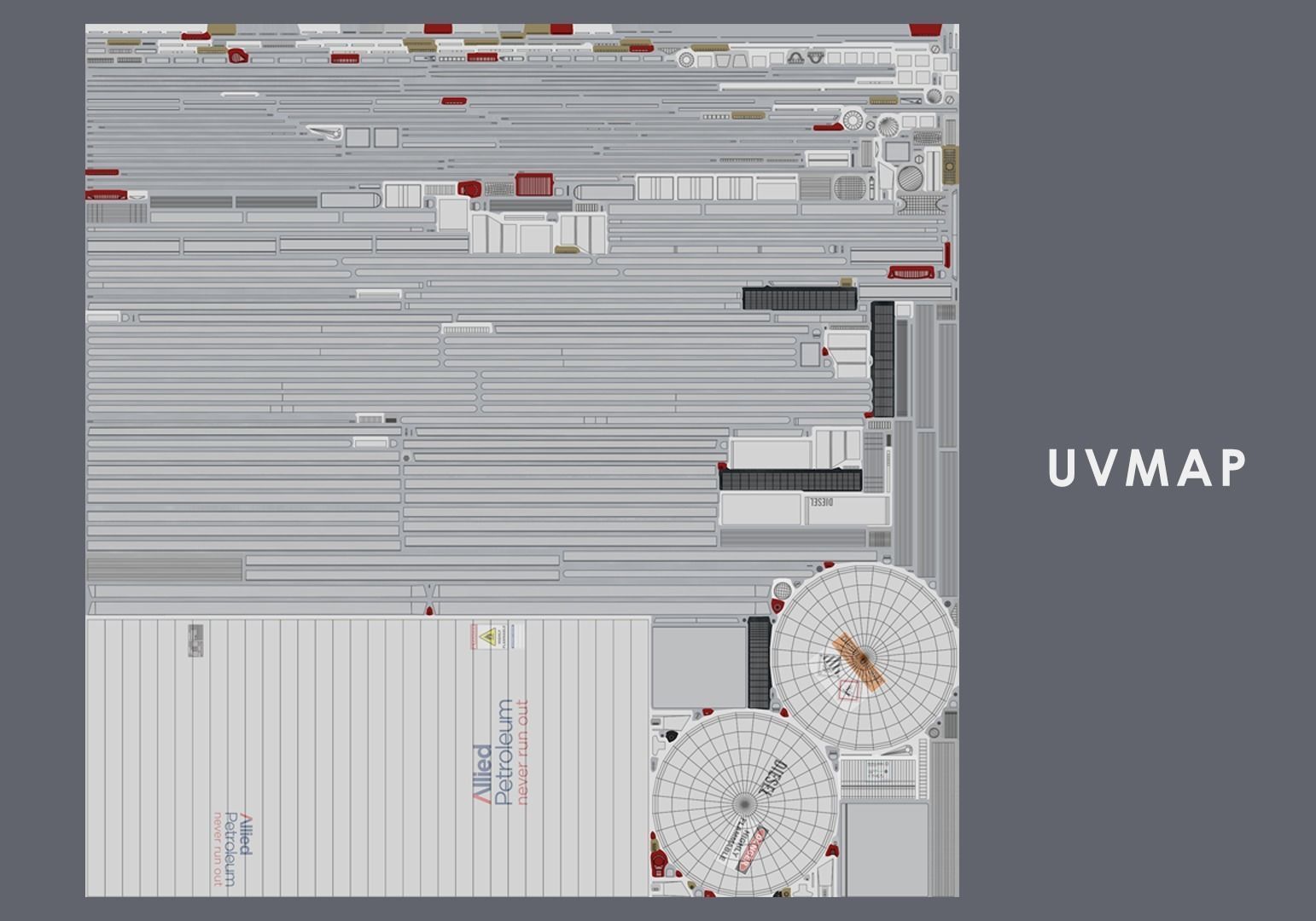 Industrial diesel oil tank Low-poly 3D model_13