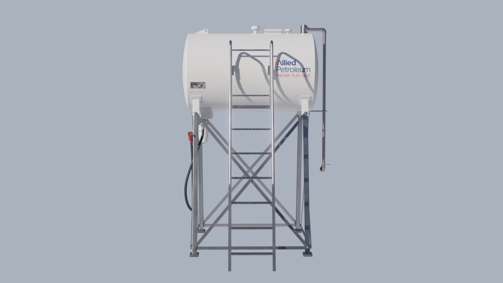 Industrial diesel oil tank Low-poly 3D model_3