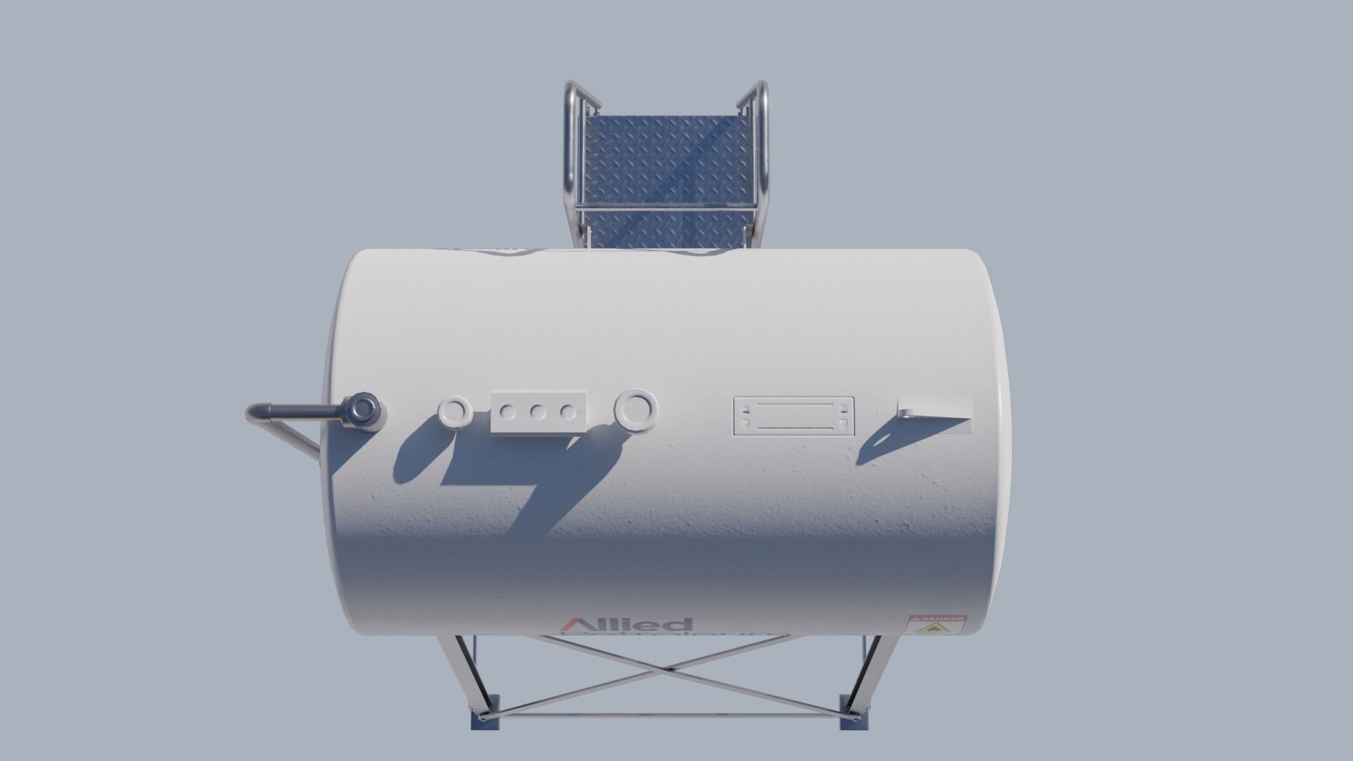 Industrial diesel oil tank Low-poly 3D model_9