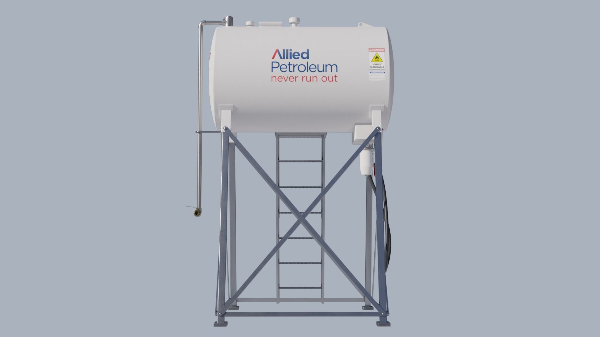 Industrial diesel oil tank Low-poly 3D model_8