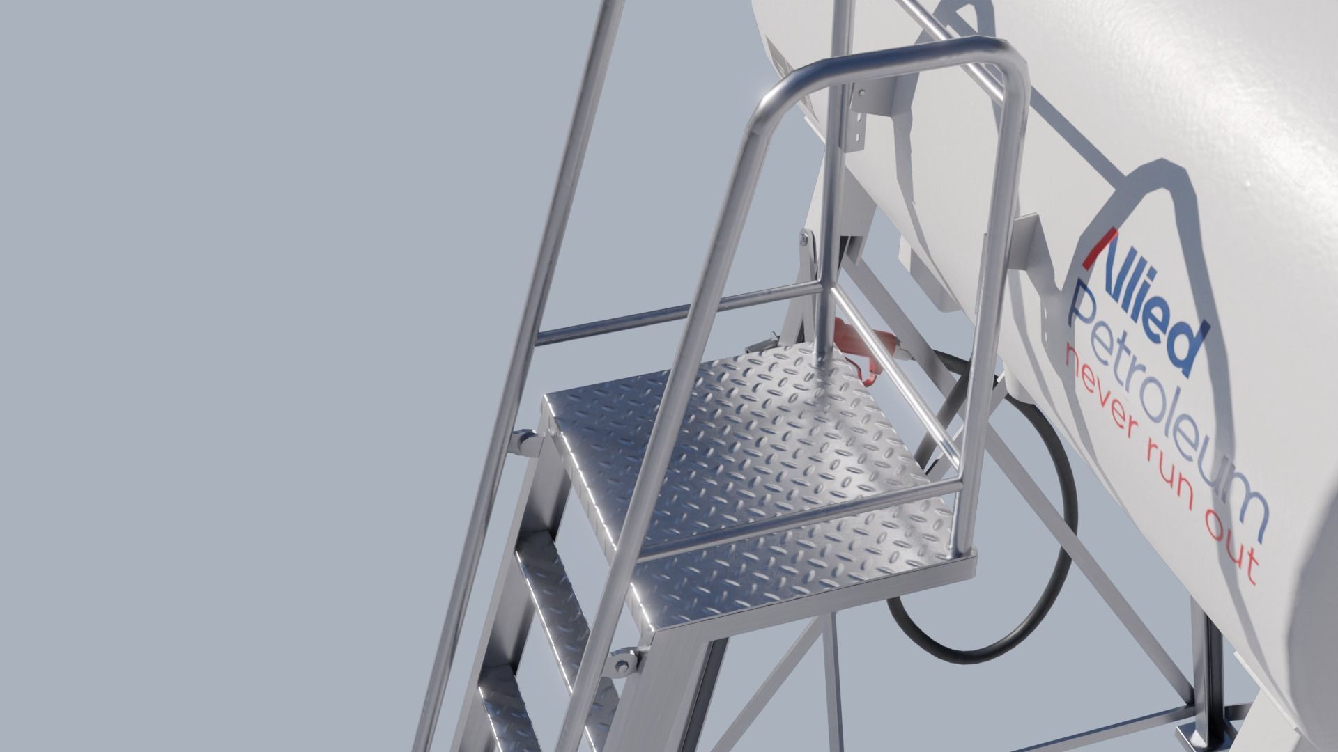 Industrial diesel oil tank Low-poly 3D model_11