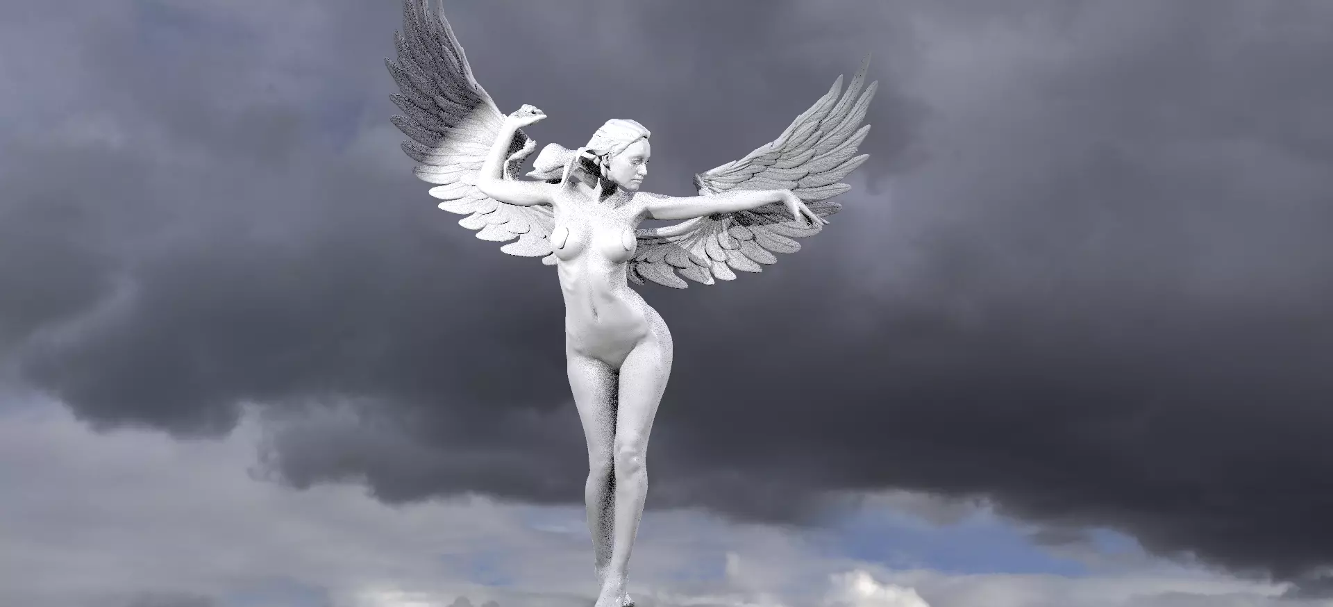 Four Elements Wind Sculpture Wings 1 3D model_0