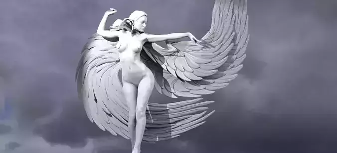 Four Elements Wind Sculpture Huge Wings 3D model