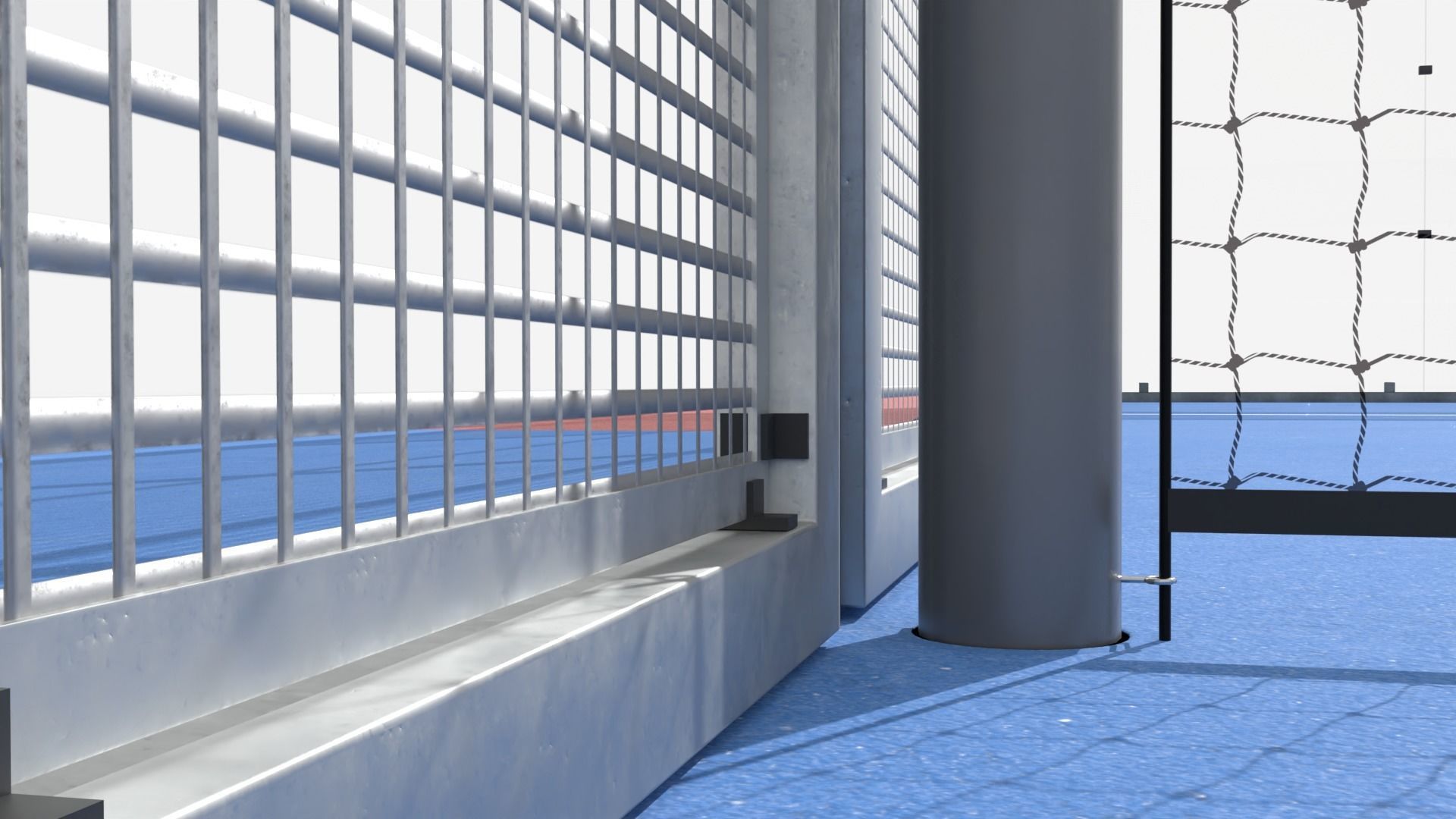 Padel court deluxe Pista de padel deluxe Low-poly 3D model_14