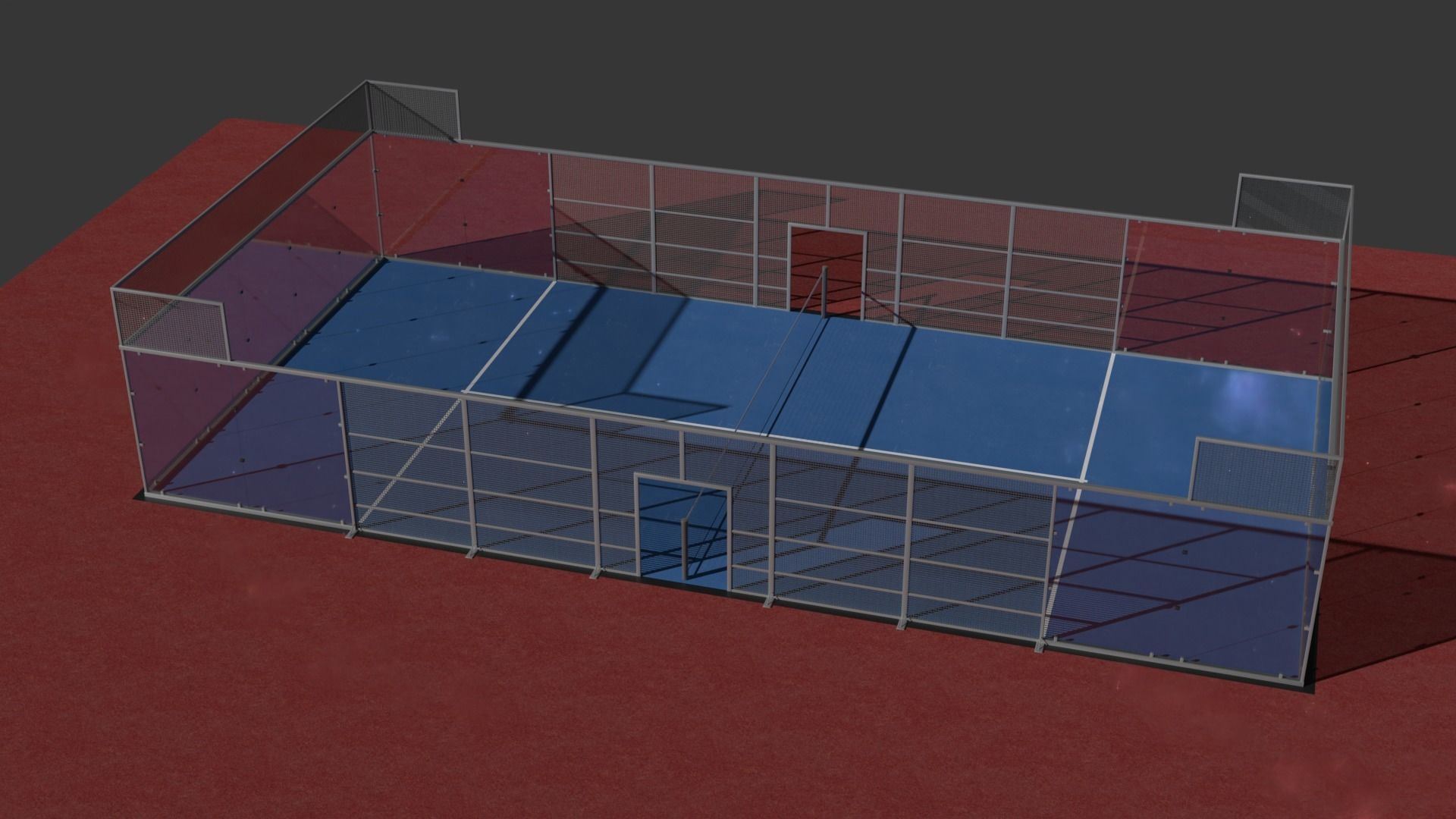 Padel court deluxe Pista de padel deluxe Low-poly 3D model_7