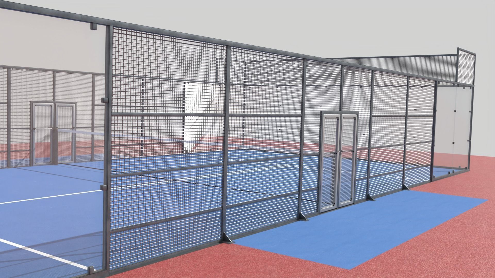 Padel court deluxe Pista de padel deluxe Low-poly 3D model_25