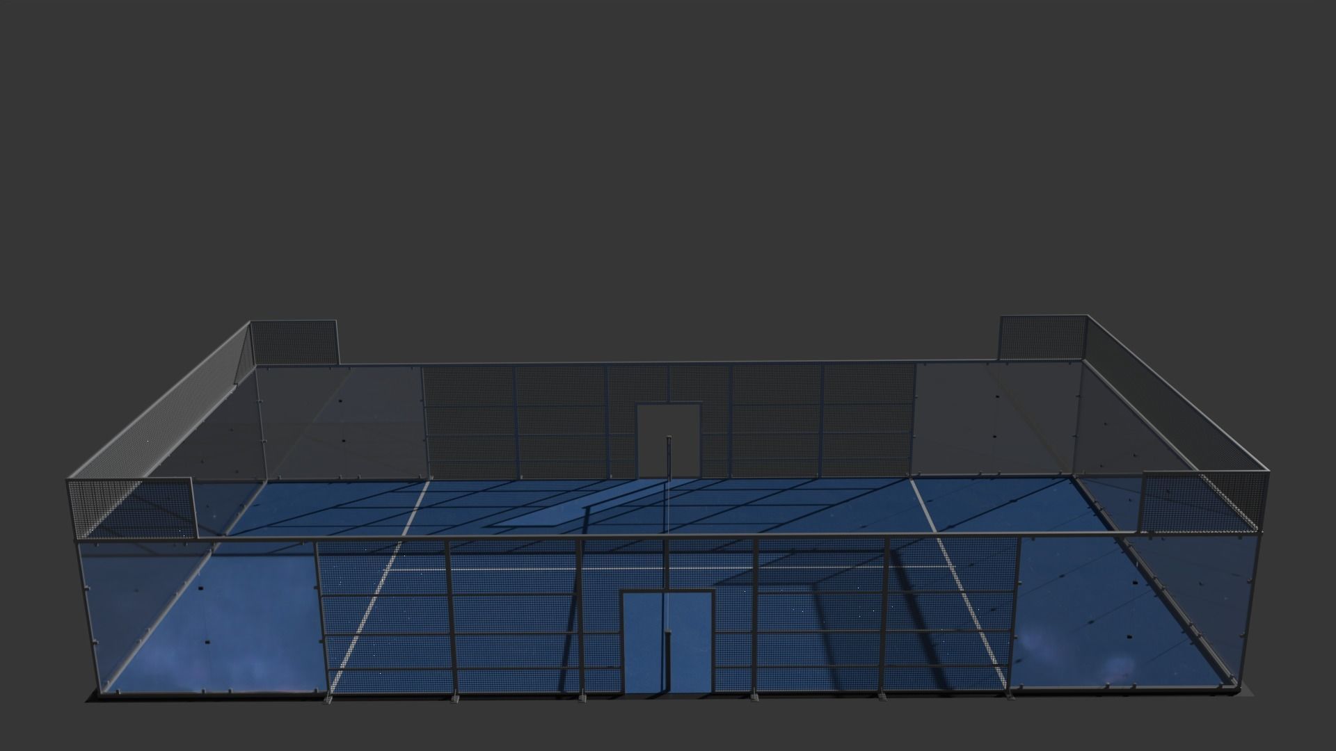 Padel court deluxe Pista de padel deluxe Low-poly 3D model_11