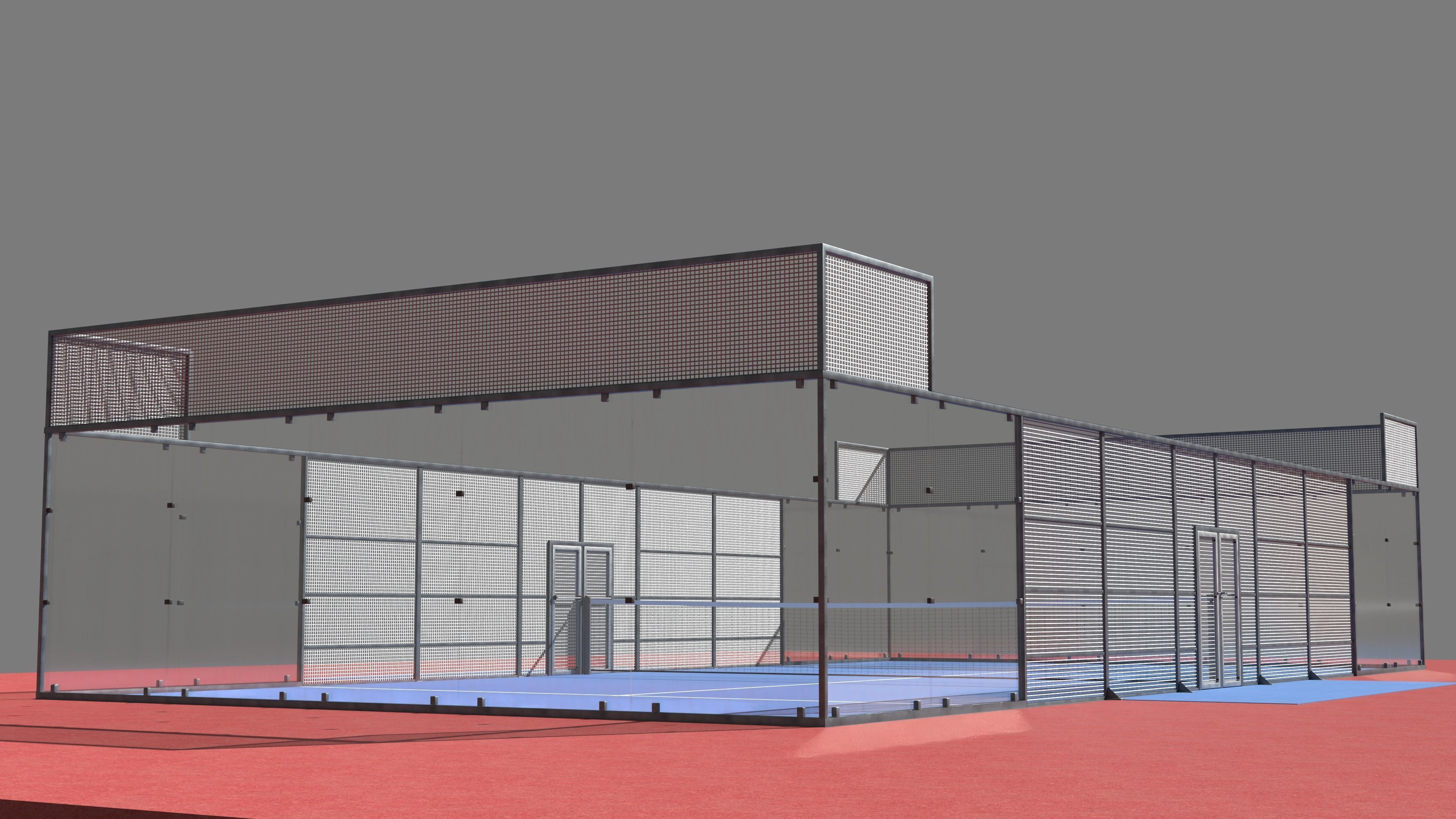 Padel court deluxe Pista de padel deluxe Low-poly 3D model_33
