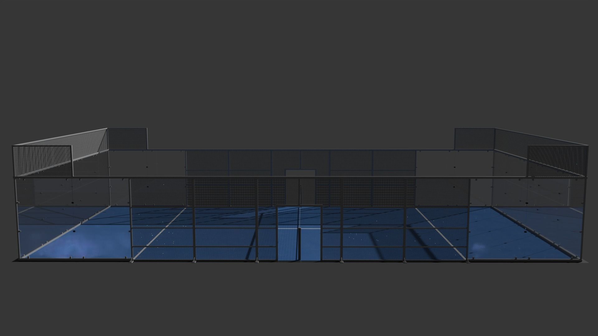 Padel court deluxe Pista de padel deluxe Low-poly 3D model_10