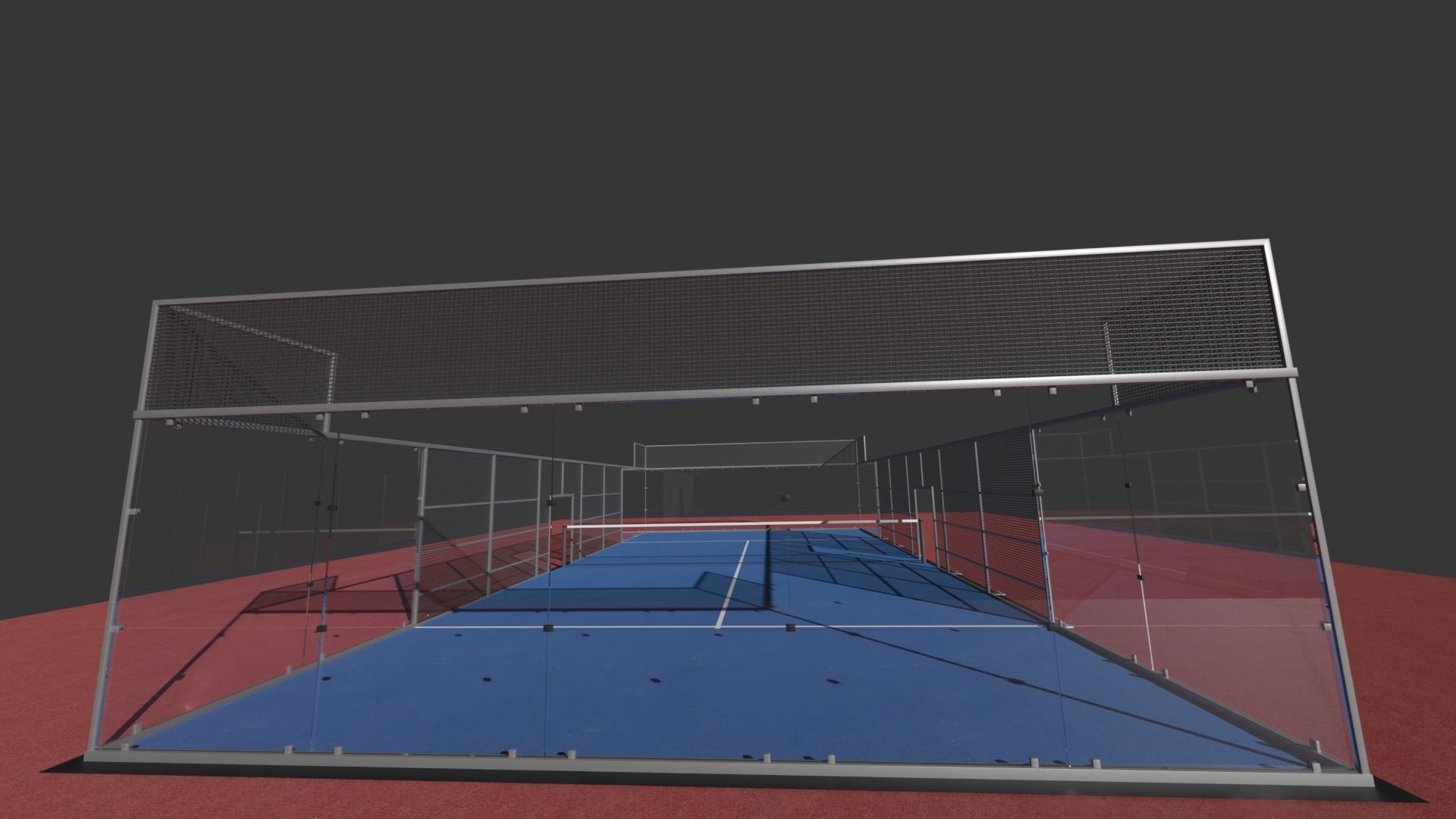 Padel court deluxe Pista de padel deluxe Low-poly 3D model_9