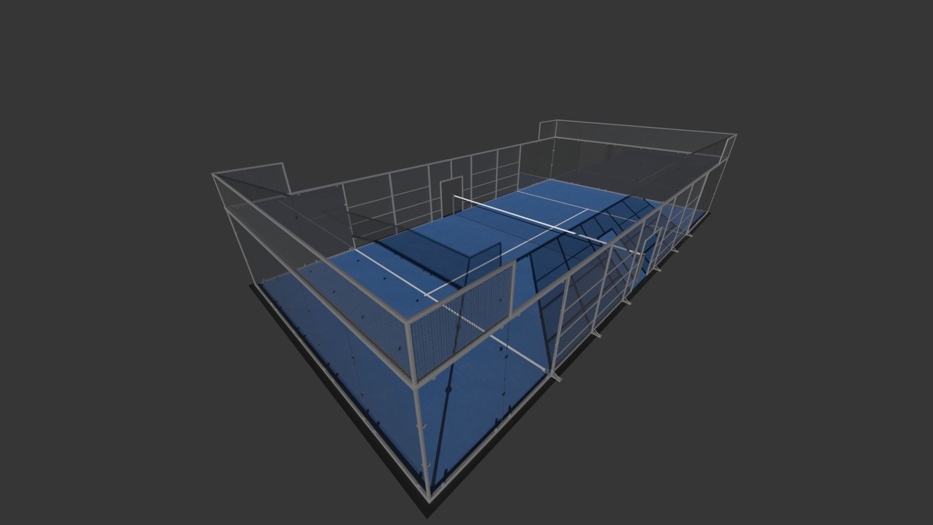 Padel court deluxe Pista de padel deluxe Low-poly 3D model_4