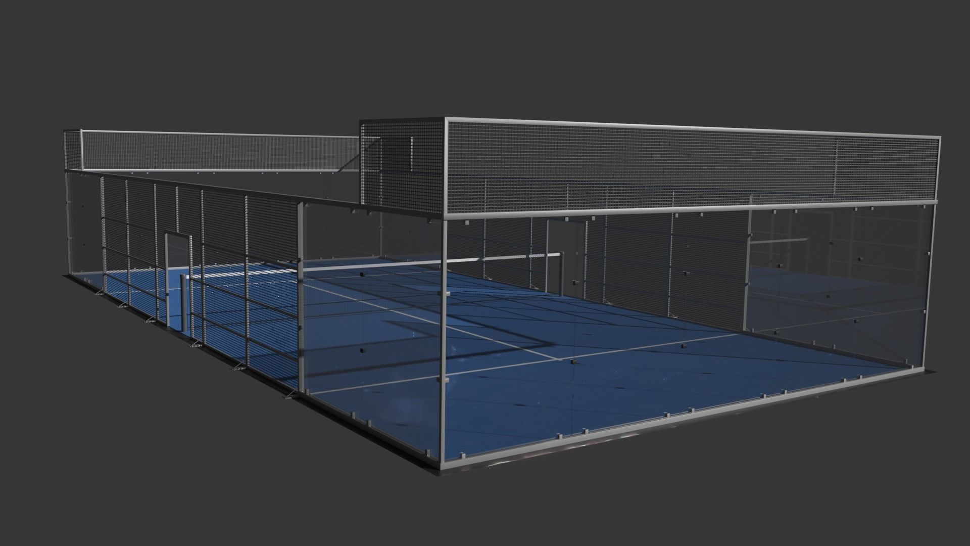 Padel court deluxe Pista de padel deluxe Low-poly 3D model_2
