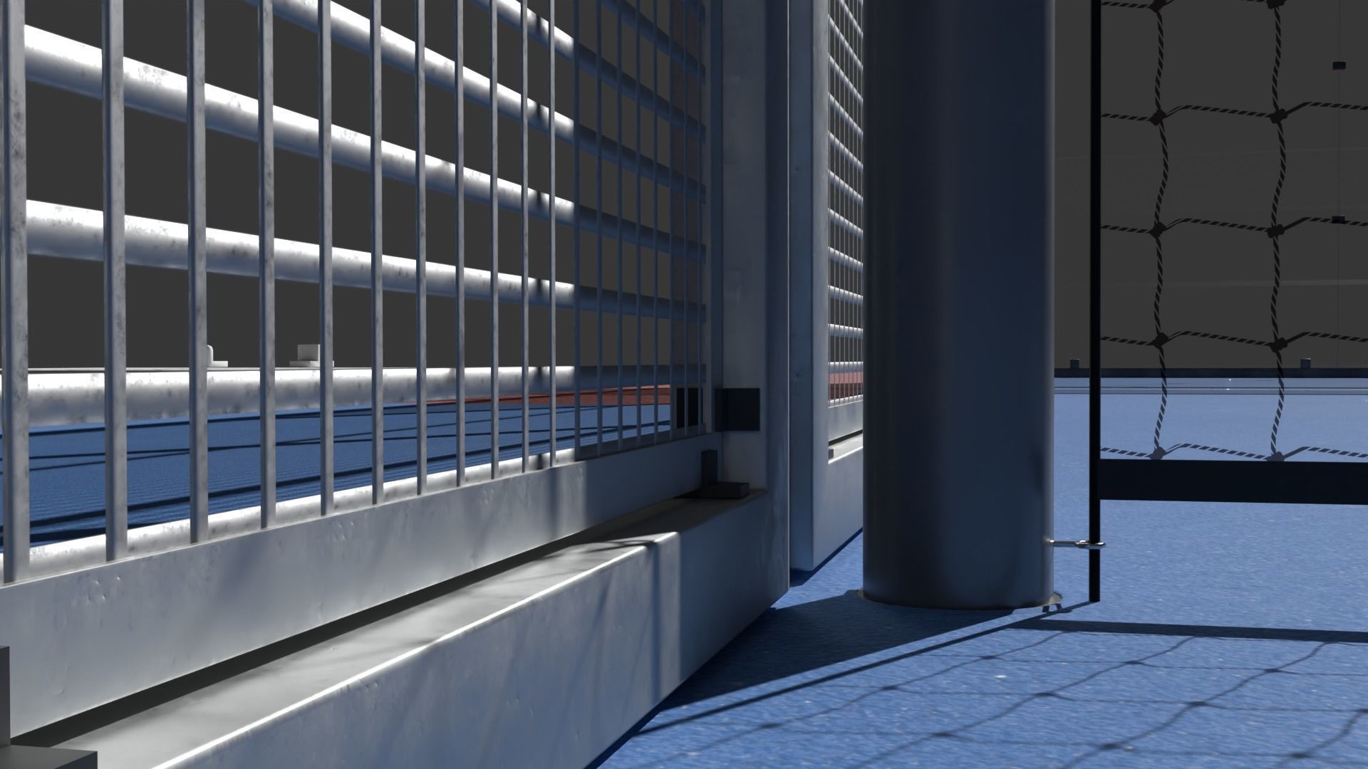 Padel court deluxe Pista de padel deluxe Low-poly 3D model_18