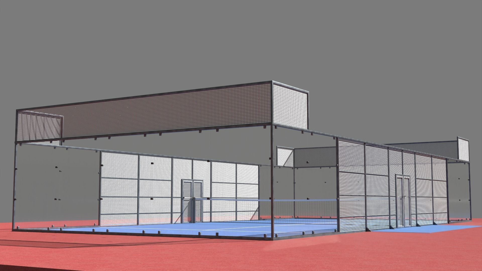 Padel court deluxe Pista de padel deluxe Low-poly 3D model_34