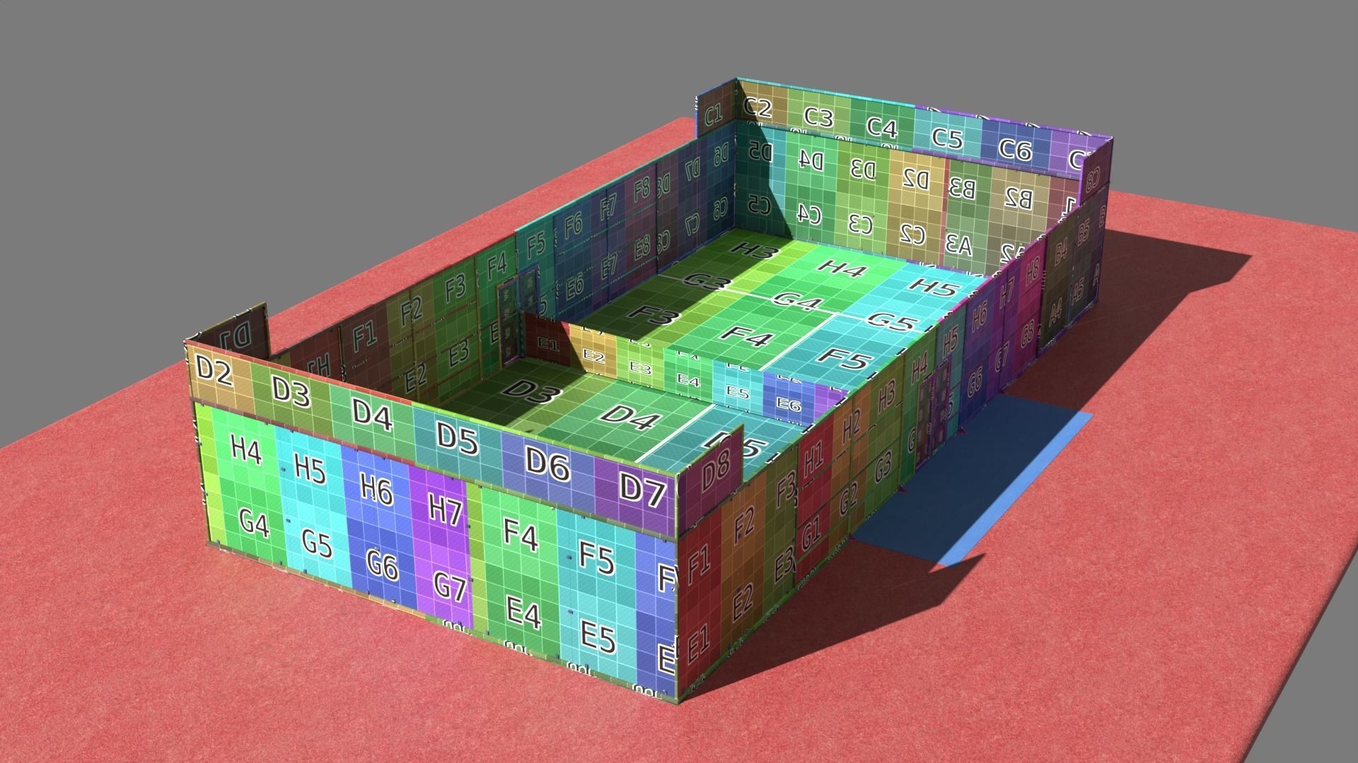 Padel court deluxe Pista de padel deluxe Low-poly 3D model_20