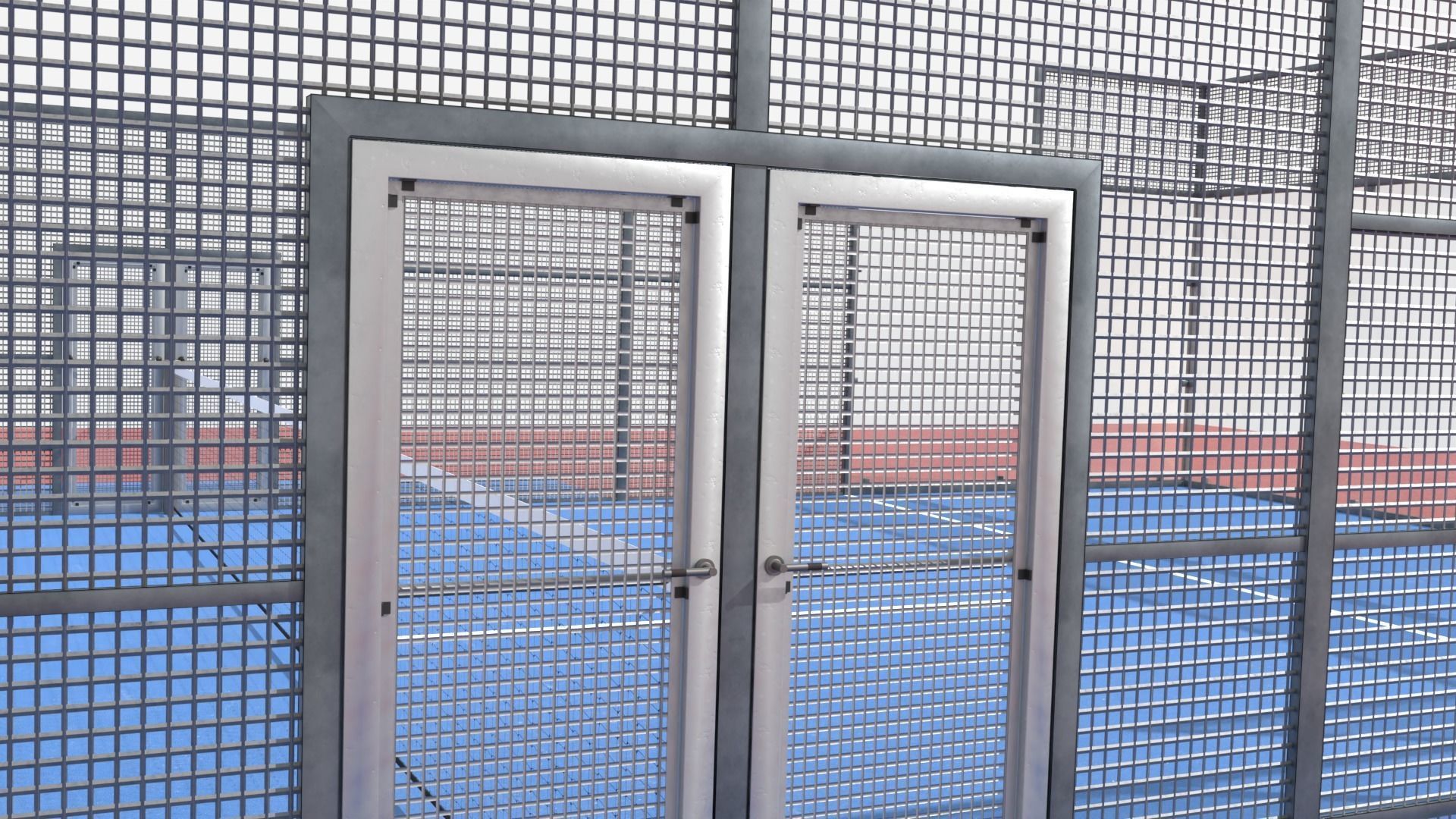 Padel court deluxe Pista de padel deluxe Low-poly 3D model_28