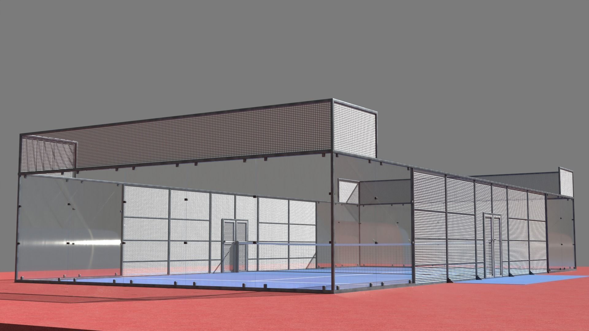 Padel court deluxe Pista de padel deluxe Low-poly 3D model_5