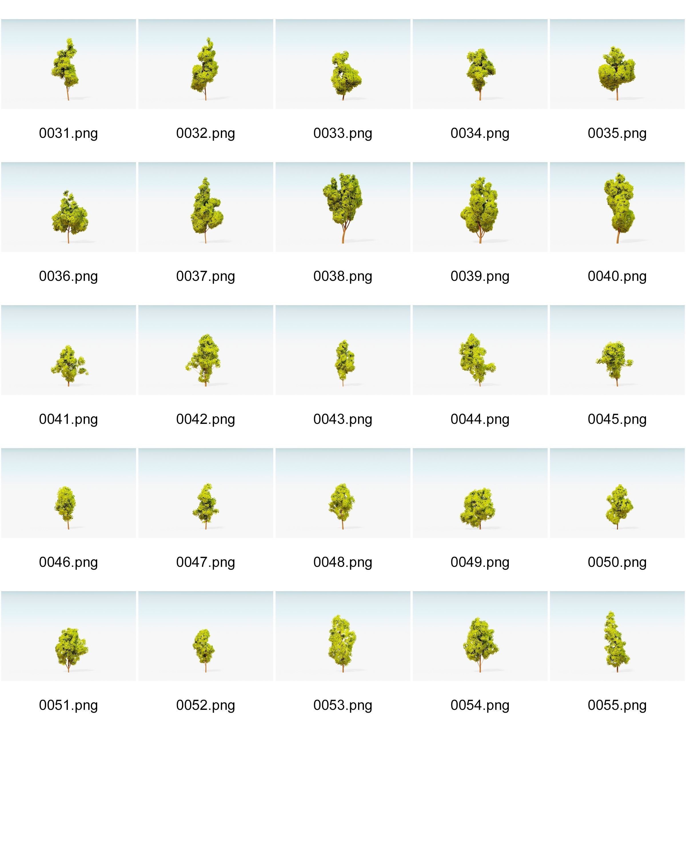 Stylized Trees Pack 55 Trees Low-poly 3D model_5