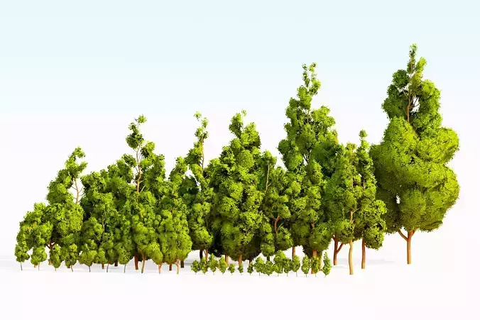 Stylized Trees Pack 55 Trees Low-poly 3D model
