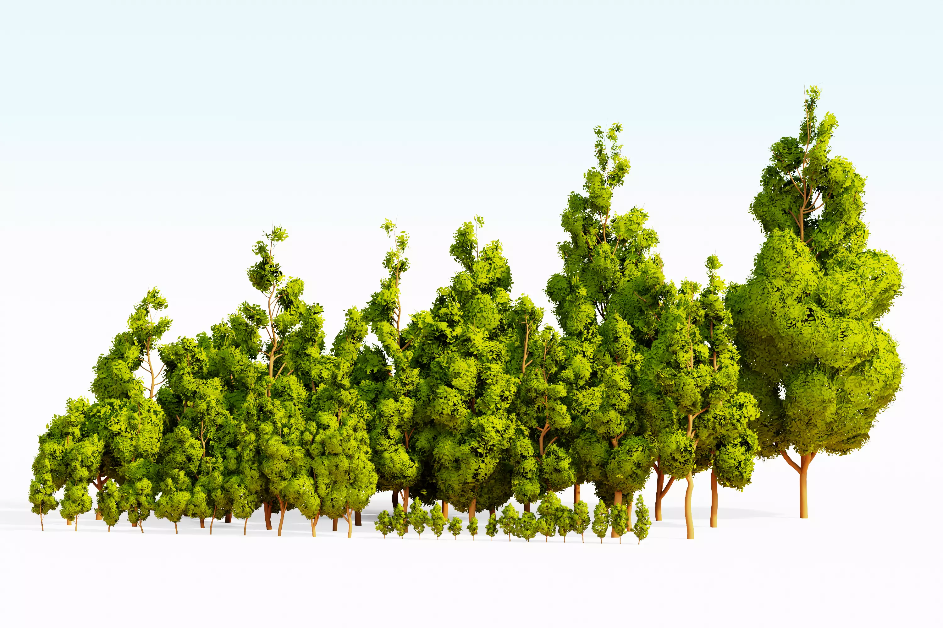 Stylized Trees Pack 55 Trees Low-poly 3D model_0