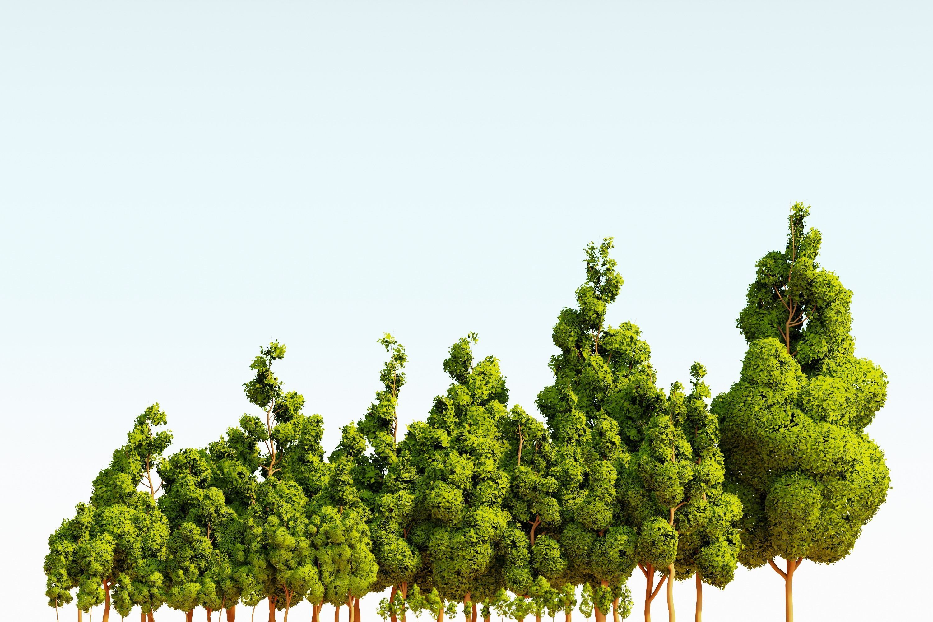 Stylized Trees Pack 55 Trees Low-poly 3D model_1
