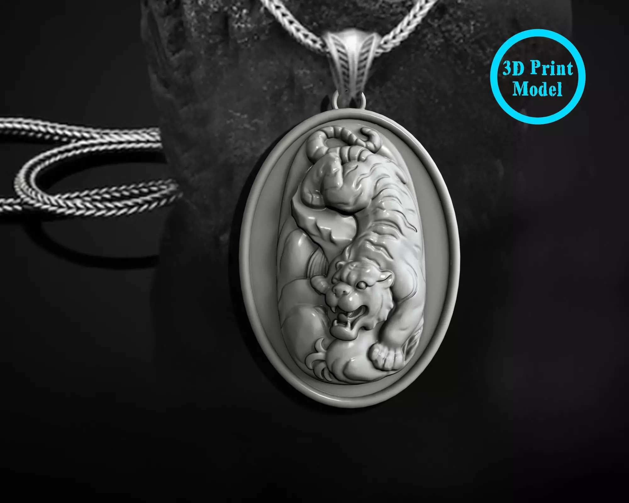 Tiger Pendant B 3D print model