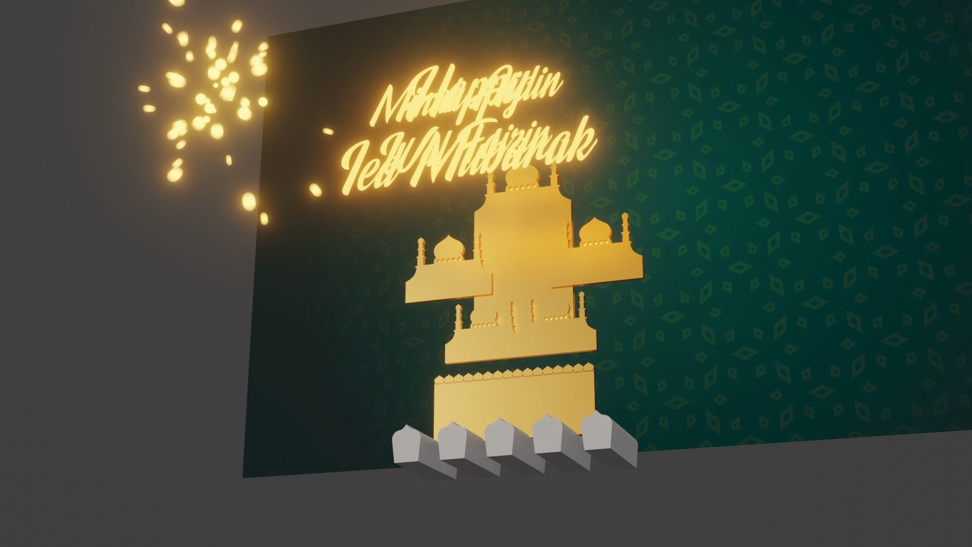 3D model Ramadhan Islamic Opening Bumper Animation VR / AR / lowpoly