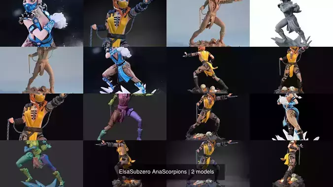 ElsaSubzero AnaScorpions 3D Model Collection