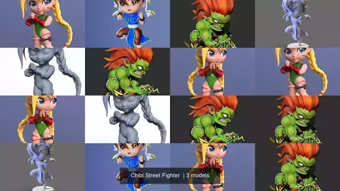 Chibi Street Fighter  3D Model Collection