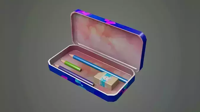 Pencil Case Colored School Child case metal play toy Box