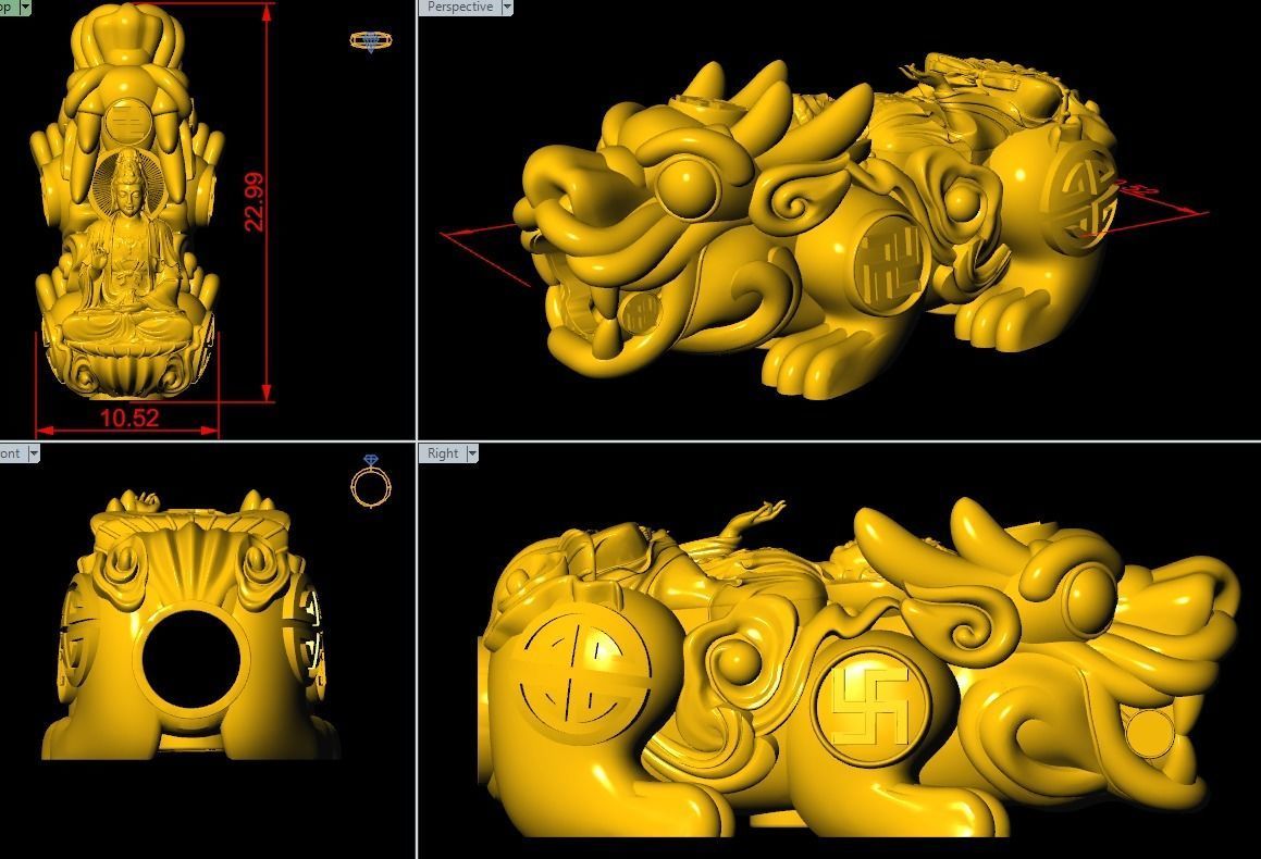 Pixiu Face Bracelet-Unicorn bracelet T05 3D print model_2