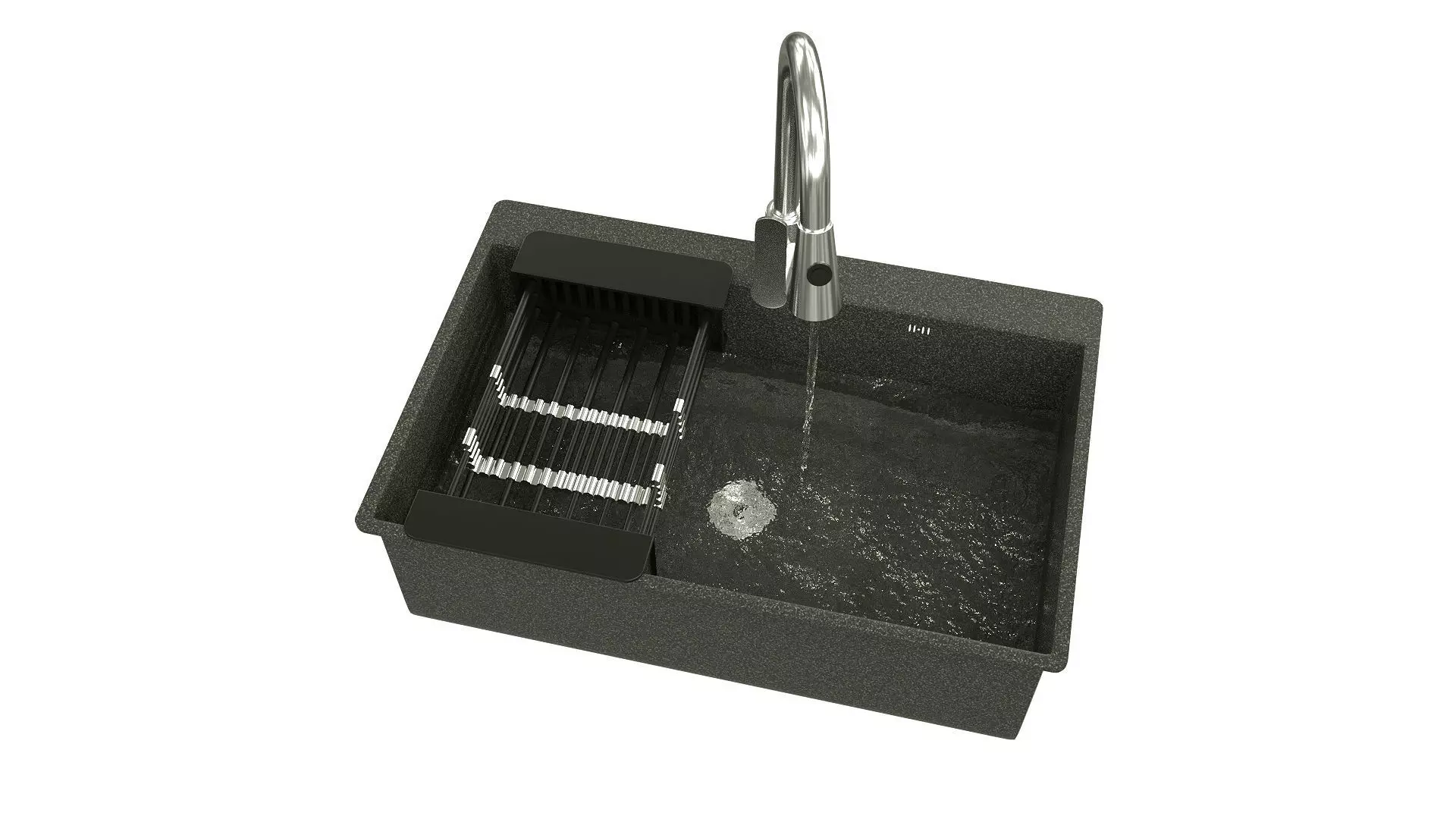Kitchen Sink With Water  3D model_0