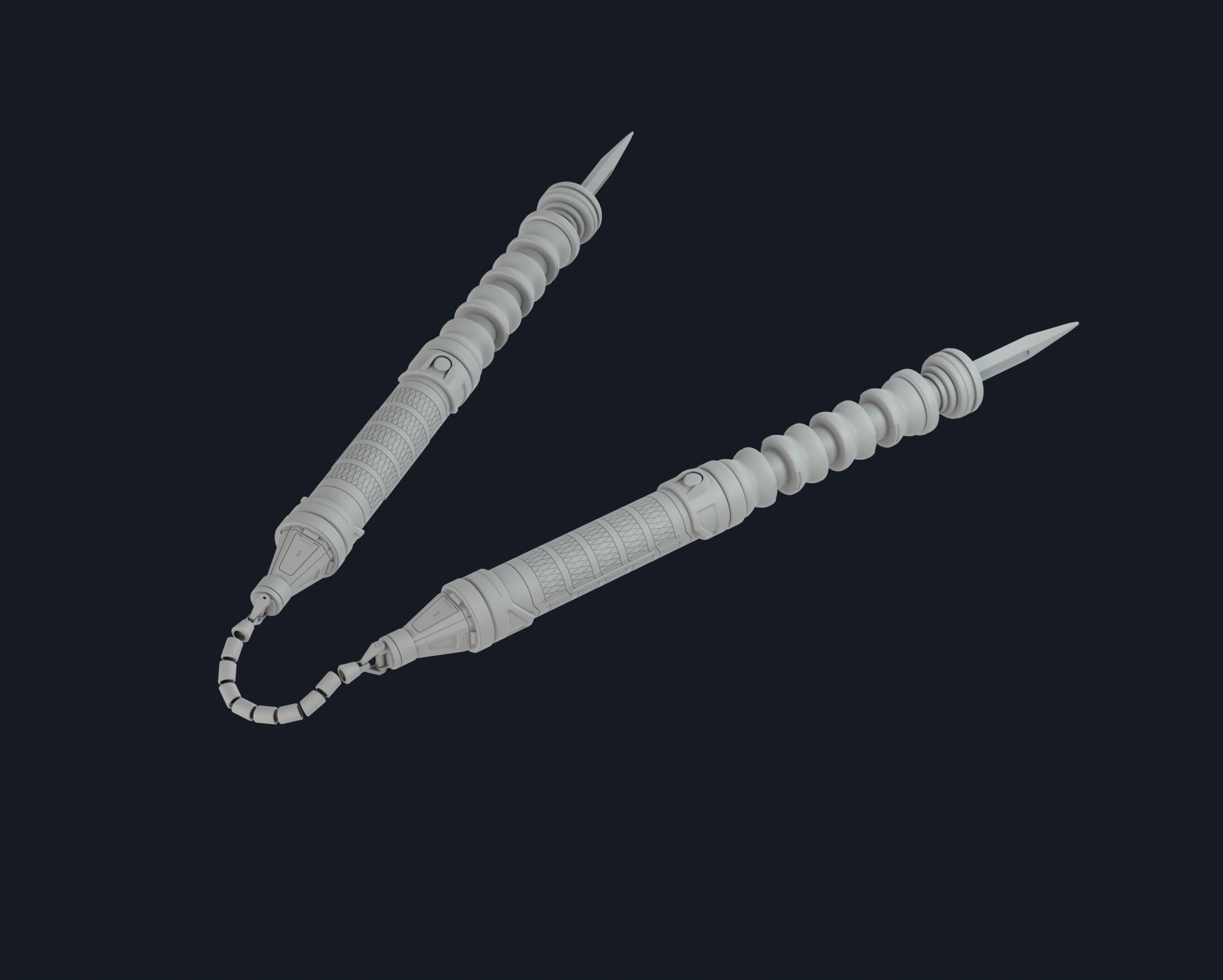 Apex Legends Ash Heirloom Strongest Link nunchaku cosplay props 3D print model_6