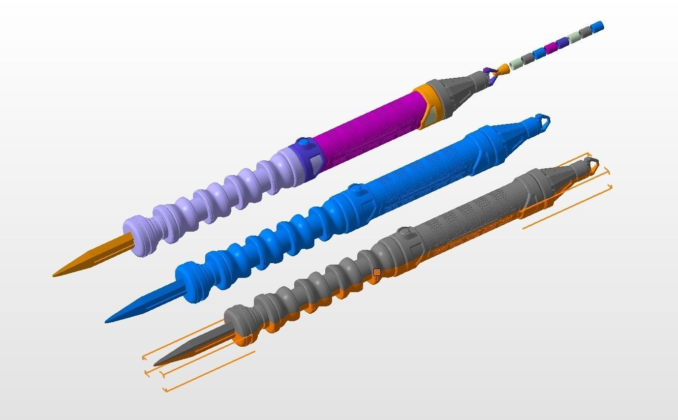 Apex Legends Ash Heirloom Strongest Link nunchaku cosplay props 3D print model_9